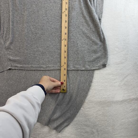 We The Free People L Large Grapevine Asymmetric Tunic Top Gray Boho Oversized - Picture 11 of 13